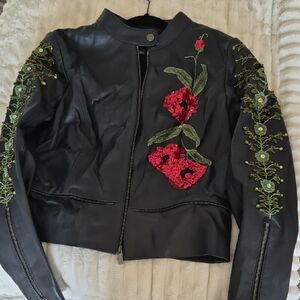 Replica JIMMY PAIGE OF Led ZEPPELIN, Rose Embroidered MATADOR Jacket NWT